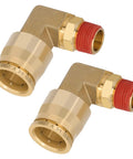 Three Quarters Inch Quick Push To Connect Brass 90 Degree Elbow Union Swivel Fittings DOT Approved Tube OD Air Brake Adapter