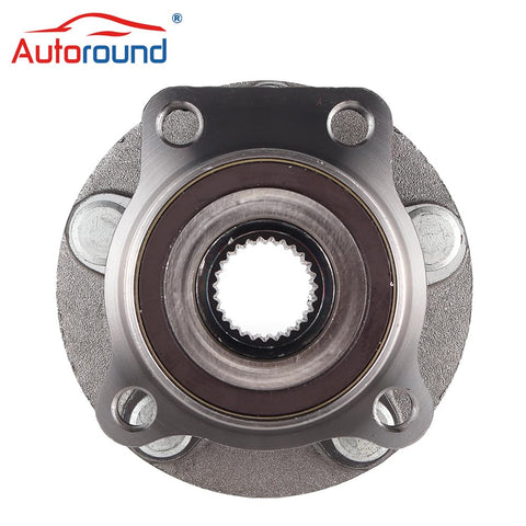 Front view of Front Wheel Hub And Bearing Assembly For Subaru Forester 2014 To 2018, Crosstrek 2016 To 2021, 5 Lug With ABS