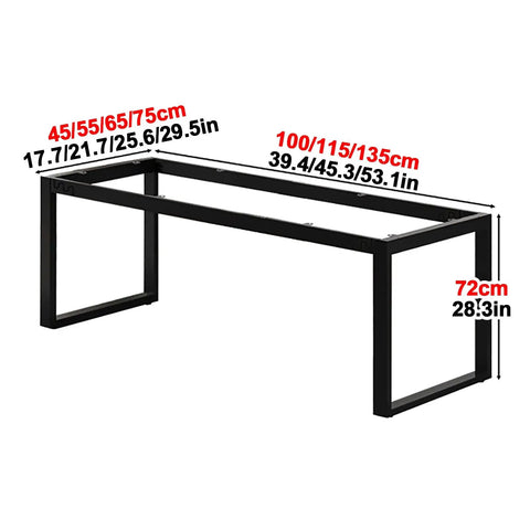 Dimensions of Rock Solid White Metal Table Legs Heavy Duty Industrial Rustic DIY Bench Supports Cold Rolled Steel Square Frame.