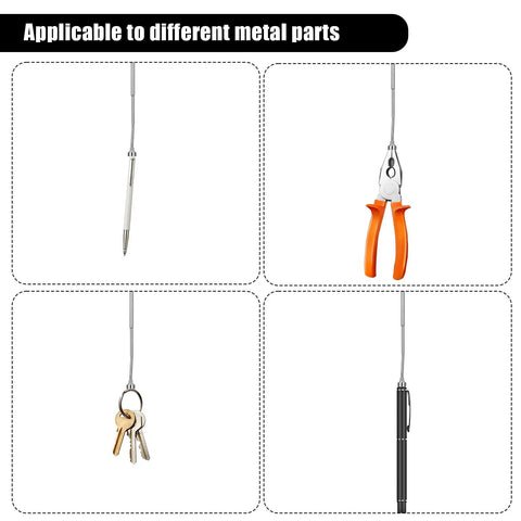 Flexible Magnetic Pickup Tool Set Two Pack, 5 Lb Capacity Telescoping Grabbers Extend To 26 Inches, Bendable Extension With Pocket Clip, Magnetic Pick Up Tool For Reaching Hidden Metal Parts, Ideal Gift For Men And DIY Fans