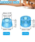 Transparent Blue 90A PU Skateboard Truck Bushings Kit 2 Sets Longboard Rebuild Replacement Parts With Cylinders And Tapered Bushings