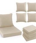 Outdoor Chair Cushions Set Of 4 Cozy Waterproof Backrest And Deep Seat Cushions For Patio Furniture Replacement With Removable Covers 24 By 24 Inch Cream Ideal For Patio Sofas And Outdoor Chairs