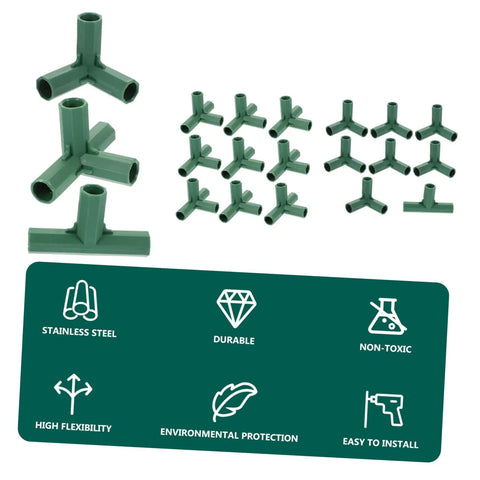 Must Have 20 Pack Plastic Greenhouse Frame Connectors For DIY Garden Raised Beds And Plant Stakes Joint Angles Easy To Assemble And Strong Plant Support Bracket System For Reliable Outdoor Greenhouse Framework