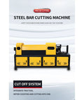 Heavy Duty Hydraulic Steel Bar Straightening And Cutting Machine Automatic Rebar Processing Equipment, yellow and black steel bar cutter.