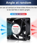 60X25MM EC AC Axial Brushless Cooling Fan 110V 120V Dual Ball Bearing at random angle showing airflow direction.