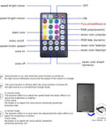 Remote control for Dual Port 20W Twinkle RGBW Light Source Engine Driver with button labels and functions shown.
