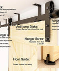Ceiling Mount Sliding Barn Door Hardware Kit for Closet, 12 Foot Track System Fits 72 Inch Wide Single Wood Door Panel, Basic Style, Beefy Steel Rail With Nylon Wheel Rollers