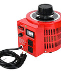 Top Shelf Single Phase Voltage Regulator Transformer With Smooth 0 To 130 Volt Adjustment And 20 Amp Capacity For Reliable 110V 60Hz Power Delivery with manual dial and durable red casing.