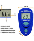 Handheld Portable Paint Coating Thickness Meter 0 To 2 Mm Non Destructive Tester For Iron Steel And Aluminum With Auto Shut Off For Quick Accurate Coating Readings On The Go Field Use And Easy Operation With Clear Consistent Readouts, blue unit, 3.8cm display