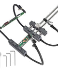 Pro Grade Four Arm Adjustable Soldering Helping Hands With Flexible Gooseneck Arms 360 Degree Rotating PCB Holder Clamp Third Hand