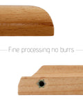 Close-up of Wooden Handle Set 64mm Hole Centers Decorative Furniture Pulls, highlighting smooth finish and natural log color.