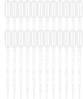 Premium Disposable Plastic Transfer Pipettes 1ml, 120-Pack Clear Graduated Eye Droppers For Essential Oils arranged neatly