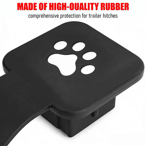 2 Inch Trailer Hitch Cover With Silicone Dog Paw Design For Universal 2 Inch Receivers, durable black hitch cap with paw cutout