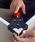 Pro Grade One Piece Portable Sturdy 90 Degree Corner Clamp for Accurate Joint Assembly in use on a wooden frame corner