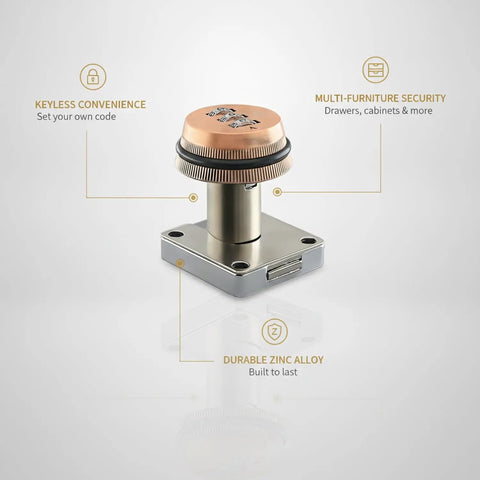 Cam Lock For Drawers And Cabinets With 3 Digit Combination Gold Zinc Alloy Security Lock No Key Hassle For Home Office