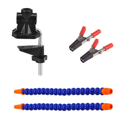 Components of a Dual Arm Soldering Tool With Flexible Arms PCB Holder Nonslip Base Helping Hands Clamp For Jewelry Electronics And Workshop Projects