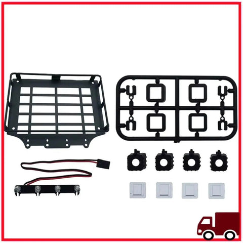Sleek Square RC Car LED Light Strip Kit For 1/12 Scale H12Y Crawler Setup showing heavy duty housing, wiring, and mounting brackets.