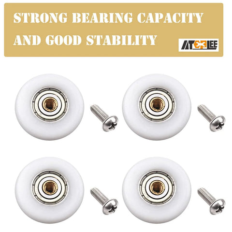 4 Pcs Shower Door Rollers Runners Wheels 19mm Replacement Part For Bathroom Glass Sliding Shower Doors Roller Wheel Set