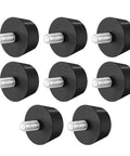 Heavy Duty Rubber Shock Isolator Stud Bushing Set Two Pcs Conical Mounts For Fitness Equipment Vibration Dampening M8 M10 Compatible Hardware With Durable Metal Core, black rubber mounts with threaded studs