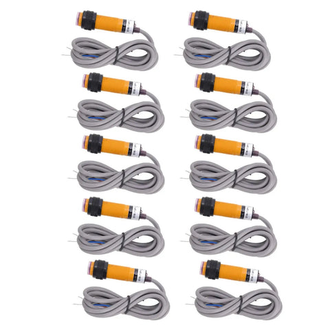 Through Beam Photoelectric Switch Kit With Five Pairs PNP Normally Open Sensor 6-36V DC 300mA industrial sensors coiled wires