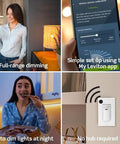 Hands Free Smart Motion Sensing Dimmer Switch 2nd Gen With WiFi, Neutral Wire Required, white wall switch for smart lighting control