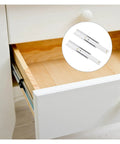Open cabinet with visible Two Pack Heavy Duty Drawer Slides For Cabinets Extended Rails With Alloy Construction, 10x1.6cm size.