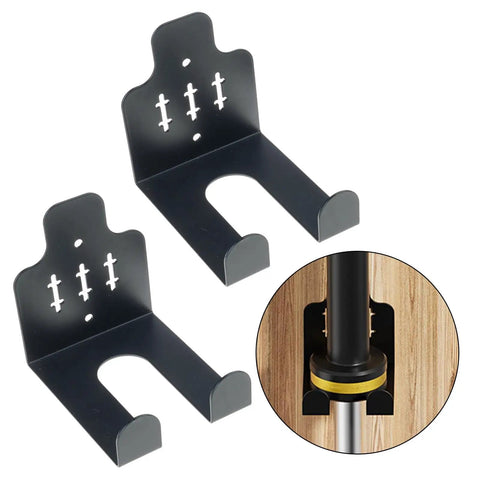 Heavy Duty Barbell Wall Mount Organizer For Home Gym Holds Barbells Up To 33mm Coated Steel Rack Space Saving Weightlifting Equipment Holder Easy Install shown mounted on wall with barbell