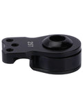 Close-up of DJX aluminum 25T servo horn, black, 3-hole, hi-torque for 1/8–1/10 RC cars/boats