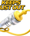 Hydraulic Quick Coupler Dust Cap And Heavy Duty Plug Set For Three Eighths ISO Kubota Tractors with yellow cap on fitting