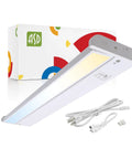 18 Inch Dimmable Under Cabinet Lighting With Swivel Lens 3CCT 2700K to 4000K Plug In Or Hardwired LED Bar Light with cables