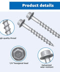 Heavy Duty Joist Hanger Screws Size Nine By One Point Five Inch Structural Fasteners That Swap Standard 10D Nails For Tough Wood Framing Big Time On Any Job Site Rock Solid Pro Gear showing high-quality thread and hexagonal head.