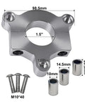 Close-up of Beefy CNC Aluminum Adapter with 40T Sprocket for 25mm or 38mm hubs, showing dimensions and components.