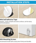 Magnetic Door Stop 4 Pack Self Adhesive Black Brushed Satin Stainless Steel Floor Stops installation with adhesive and screws