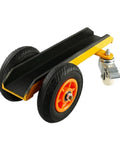 Rock Solid Heavy Duty Slab Mover Cart And Panel Transport Trolley With Channel Steel Chassis And Durable Rubber Wheels side view with rubber tires.