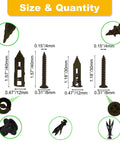Self Drilling Drywall Anchors Kit 150Pcs With Screws Zinc Plated Steel Two Sizes expansion screws shown with measurements