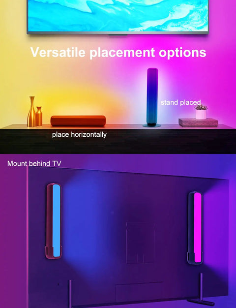 Lit RGBICW Smart Light Bars For TV PC And Gaming Setup With Scene And Music Sync, 16 Million Color Ambient Lighting Kit Versatile Placement