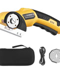 Boss Grade Cordless Electric Scissors For Cardboard Boxes, Rechargeable Rotary Cutter with pouch and charging cable