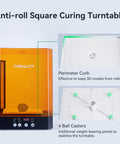 2 In 1 Resin 3D Printer Wash And Cure Station UW03 showing anti-roll square curing turntable with perimeter curb and 4 ball casters