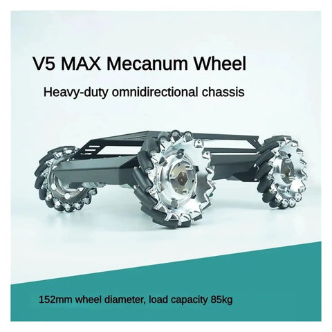 Heavy Duty 80kg Load Metal Car Chassis With 152mm Mecanum Wheel Trolley Omnidirectional Mobile Robot Kit For Arduino DIY UNO Full Set Easy Install ABS Corrosion Resistant Build Great Visual Upgrade