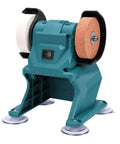 Hamwesh 5500 RPM Bench Grinder With Dual Wheels, Precision Metal Buffer Polisher For Jewelry Wood Sanding And Knife Sharpening, Stable Copper Motor Build, teal base, dual grinding wheels.