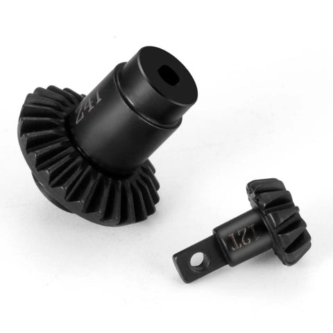 12 24T Steel Helical Axle Gear Set For 1 24 RC Cars FCX24 FCX18 Upgrade Parts close-up of two steel gears on white background