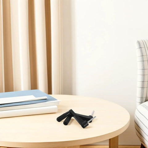 Solid 2 Piece Manual Crank Handle Replacement For Height Adjustable Office Desk Lift Quiet Silent Operation No Sweat Setup Heavy Duty Black Finish Upgrades Workshop Gear