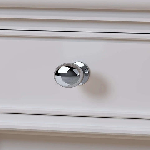 5 Pack Oval Polished Chrome Cabinet Knobs 1 5 16 Inch Drawer Knobs For Cupboards And Dressers Aluminum Modern Hardware