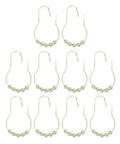 15 Pcs Metal Shower Curtain Rings With Beads Decor Glide Rollers For Smooth Hanging On Shower Rod Gold Tone Iron Hooks