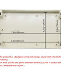 Built Tough IP65 Waterproof Junction Box Durable ABS Plastic Electrical Enclosure For DIY And Crew Favorite Jobs Heavy Duty Weather Proof Housing Light Gray Finish dimensions shown.