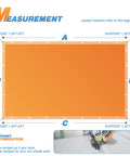 Orange shade cloth measurement guide with customization support, featuring Nine By Twenty Foot Shade Cloth With Grommets For Outdoor Shade.