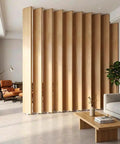 Room divider with concealed door hinge with 360 degree rotation and spring, enhances office partition with height adjustable alignment.