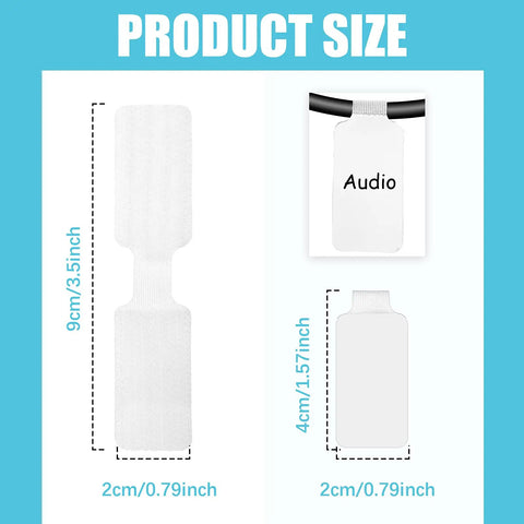 60 Pieces Self Adhesive Cable Labels For Wires And Cords, 9cm by 2cm size, nylon writable tags, waterproof white cable tags.