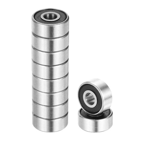 10 Pack R2-2RS Deep Groove Ball Bearings 1/8 Inch ID 3/8 Inch OD 5/32 Inch Height Double Rubber Sealed Chrome Steel Miniature Bearings for Engineering Machinery ABEC5
