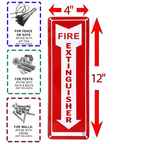 Osha Compliant Fire Extinguisher Required Sign Two Pack Indoor Outdoor Construction Site Ready Weather Resistant Safety Label Heavy Duty Durable Plastic Bright Red And White Legend No Sweat Pre Drilled Mount 12 By 4 Inches
